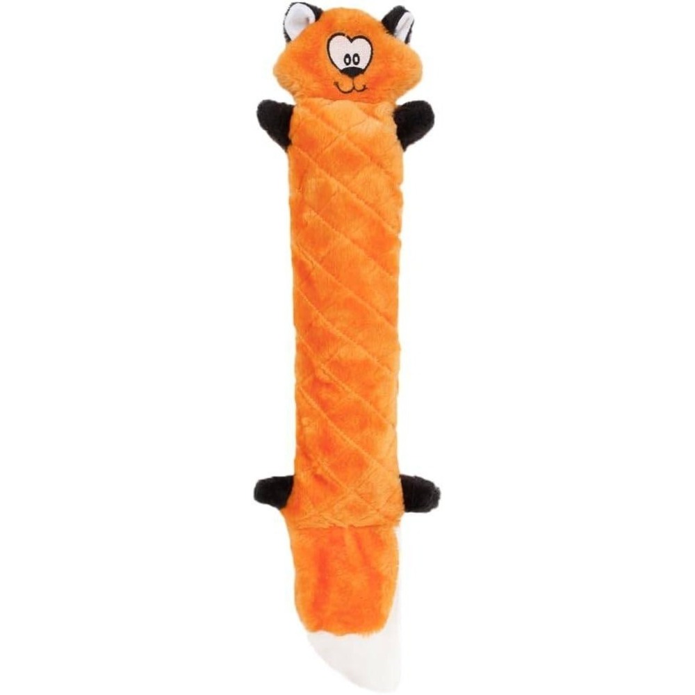 Fox Zippypaws Jiggler Plush Dog Toy Stuffingless Squeaky‎ Orange No Mess 19"